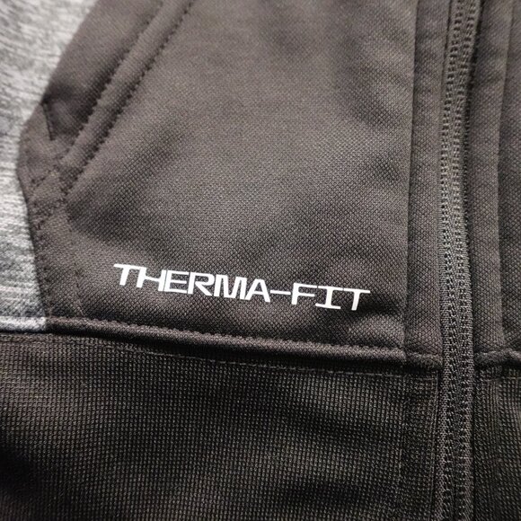 Nike Therma-FIT Full Zip Hoodie Kids XS (4) Gray Black Orange - Picture 2 of 8
